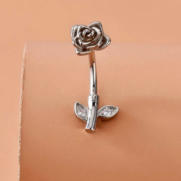 14g Silver Flower Shaped Belly Ring- NWT - Picture 13 of 15